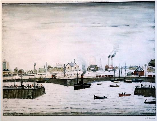 § Lawrence Stephen Lowry (1887-1976) The Harbour 17.25 x 22.75in.